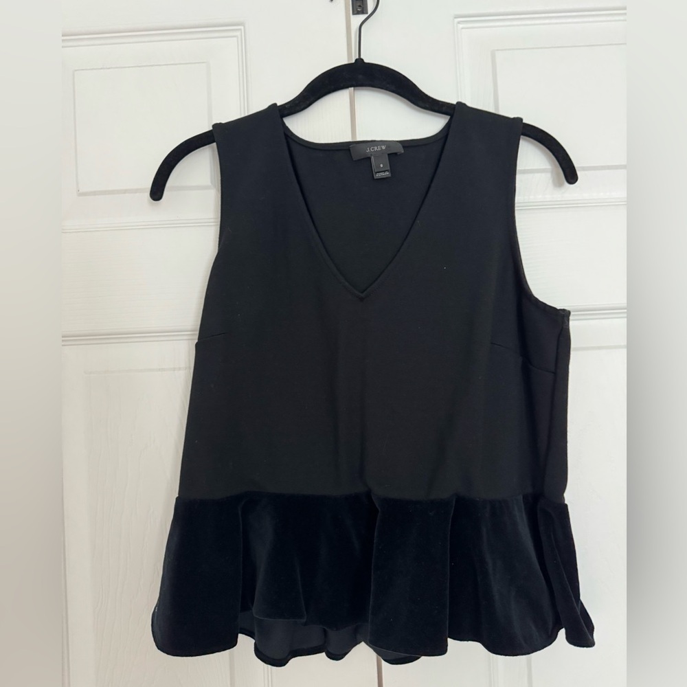 J. Crew Black V-Neck Sleeveless Blouse